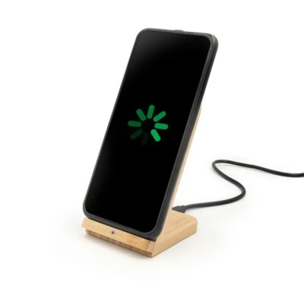  B'RIGHT bežični punjač od bambusa 10W, stalak za mobitel wood