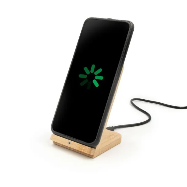  B'RIGHT bamboo wireless charger 10W, phone stand wood