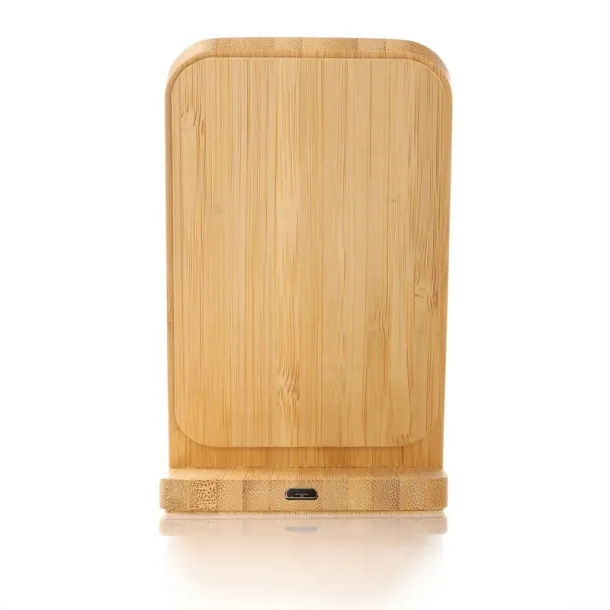  B'RIGHT bamboo wireless charger 10W, phone stand wood