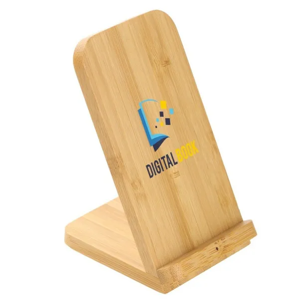  B'RIGHT bamboo wireless charger 10W, phone stand wood