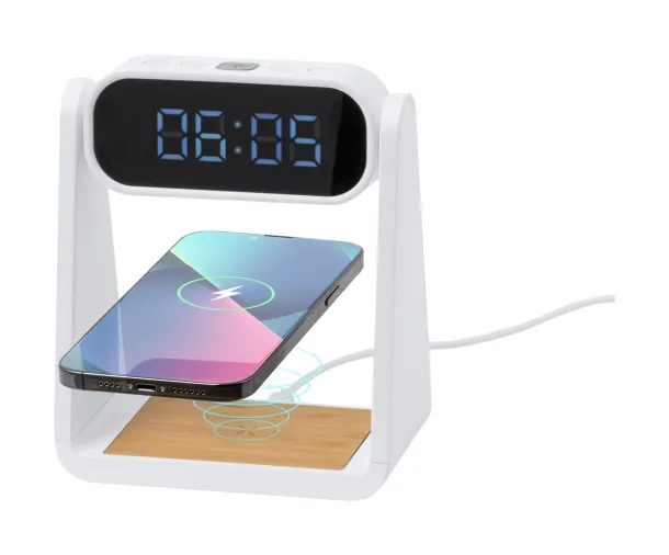 Darret alarm clock wireless charger White