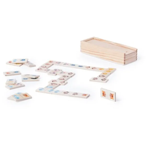  Domino game in wooden box wood