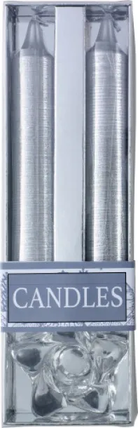 Alexia dvije svjetlucave svijeće sa staklenim držačem Srebrna