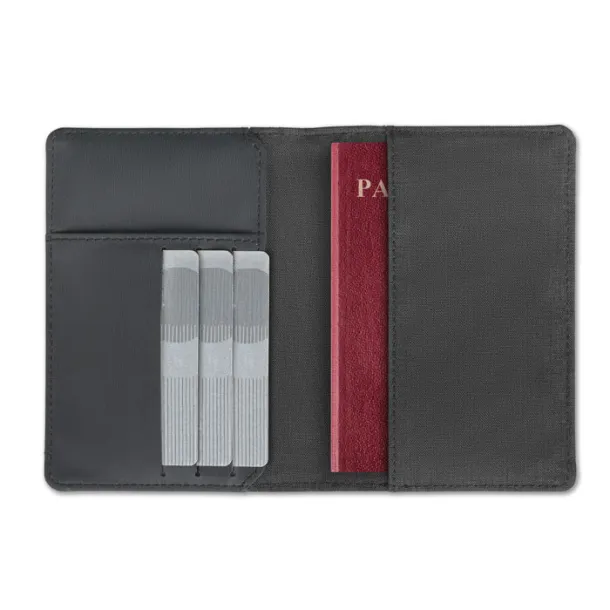 SHIELDOC 2 Tone passport holder Black