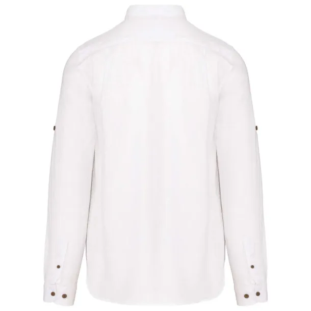  MEN'S LONG SLEEVE LINEN AND COTTON SHIRT - Kariban White