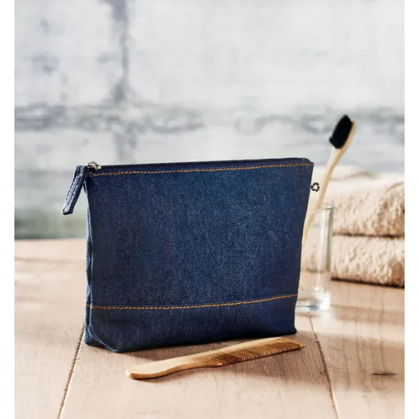 STYLE POUCH Recycled denim cosmetic pouch Blue