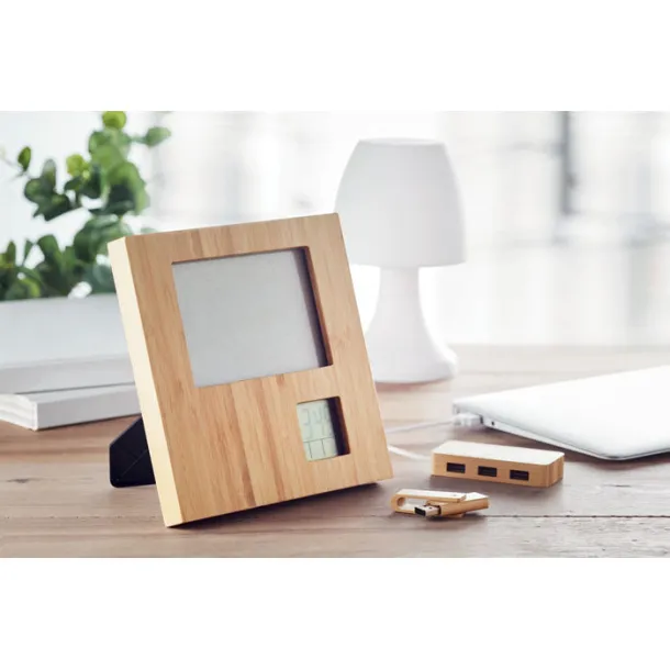 ZENFRAME Photo frame with weather station Wood