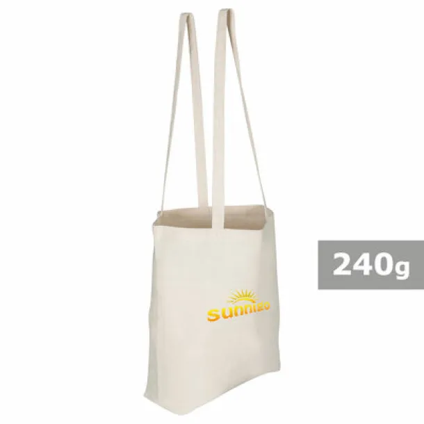  Cotton shopping bag, 240 g/m2 beige