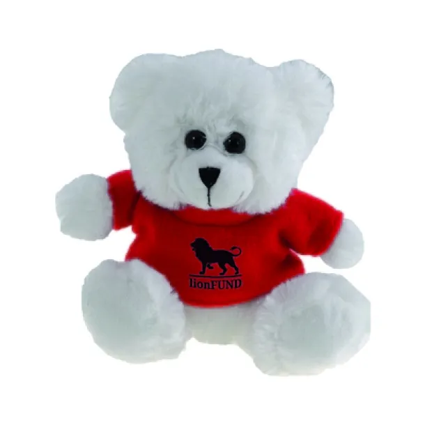 Garrett Plush teddy bear white red