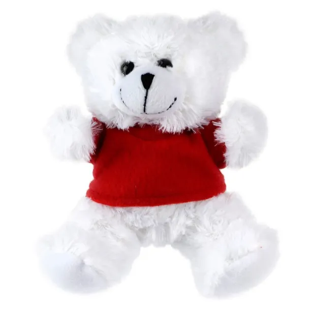 Garrett Plush teddy bear white red