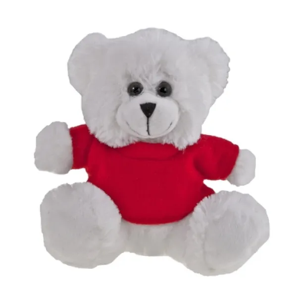 Garrett Plush teddy bear white red