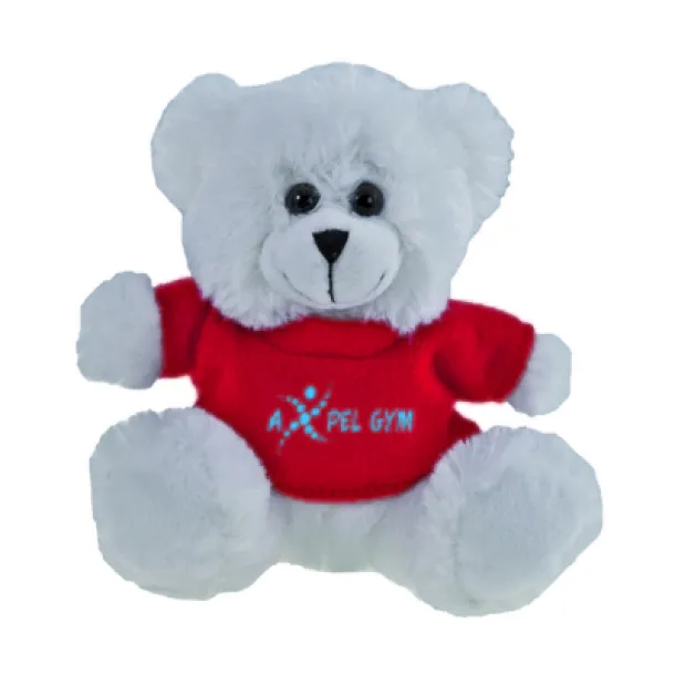 Garrett Plush teddy bear white red