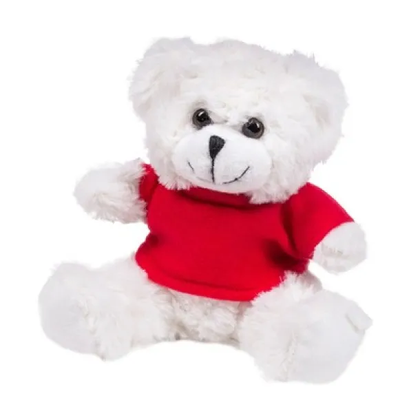 Garrett Plush teddy bear white red