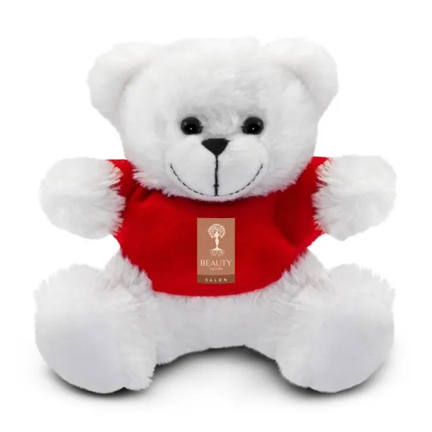 Garrett Plush teddy bear white red