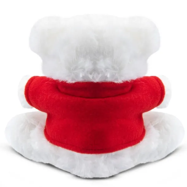 Garrett Plush teddy bear white red