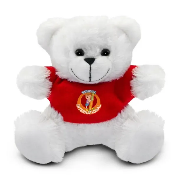 Garrett Plush teddy bear white red