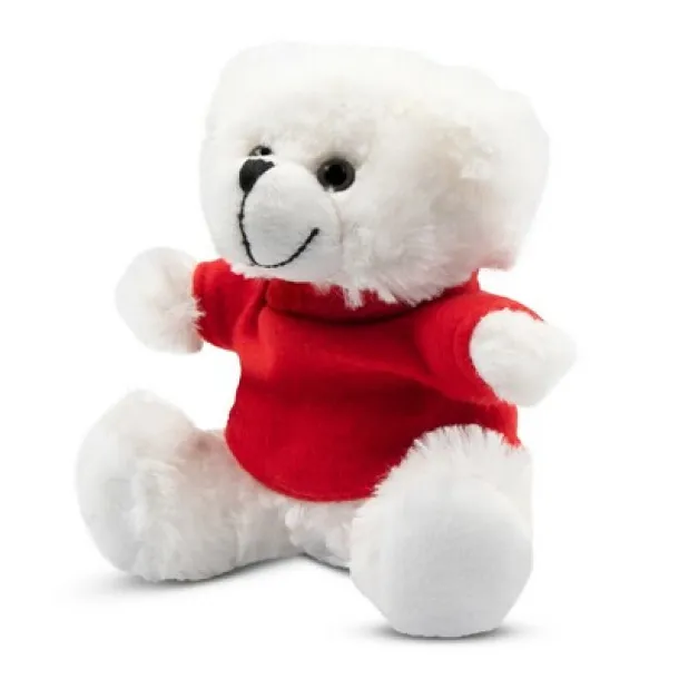 Garrett Plush teddy bear white red