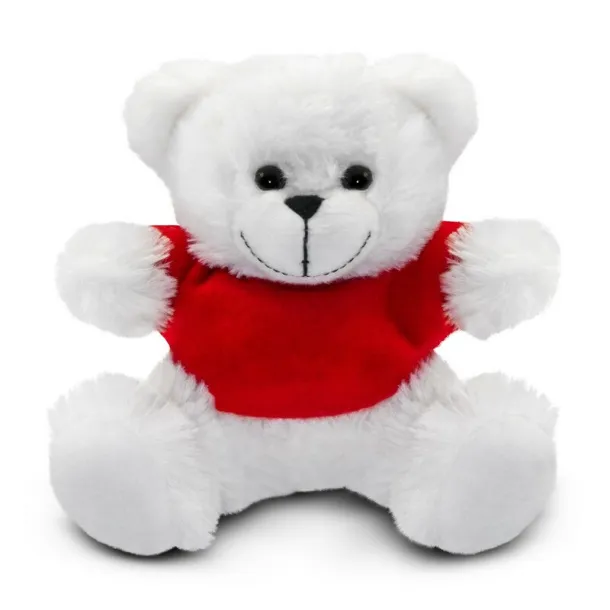 Garrett Plush teddy bear white red