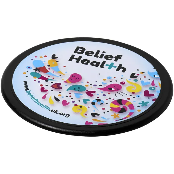 Terran round coaster with 100% recycled plastic Solid black