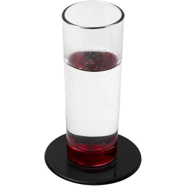 Terran round coaster with 100% recycled plastic Solid black