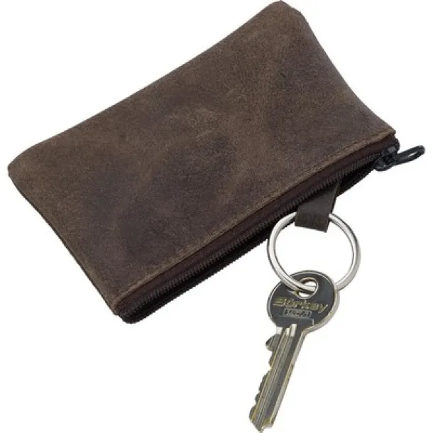  Leather key wallet, coin purse, keyring brown