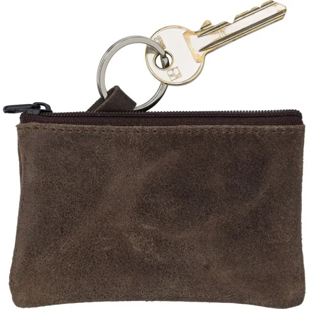  Leather key wallet, coin purse, keyring brown