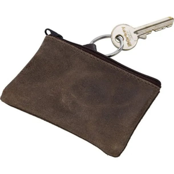  Leather key wallet, coin purse, keyring brown