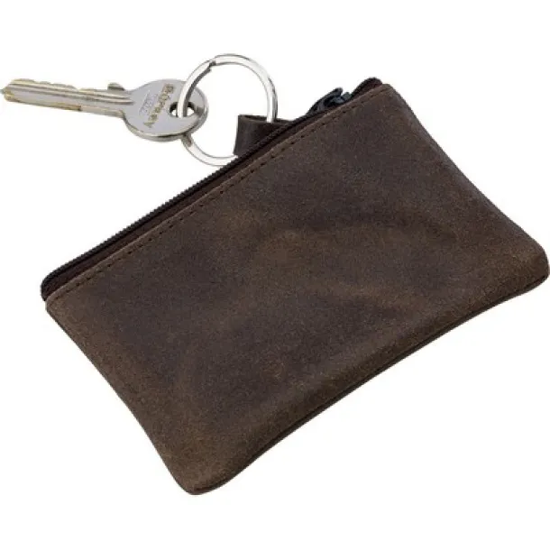  Leather key wallet, coin purse, keyring brown