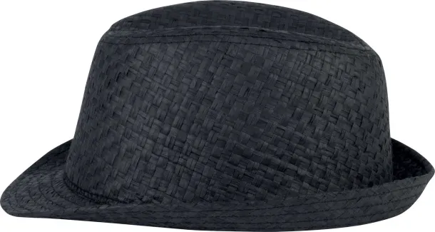  RETRO PANAMA - STYLE STRAW HAT - K-UP Black