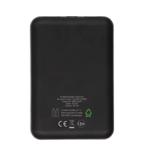  RPET prijenosna baterija 5000 mAh black