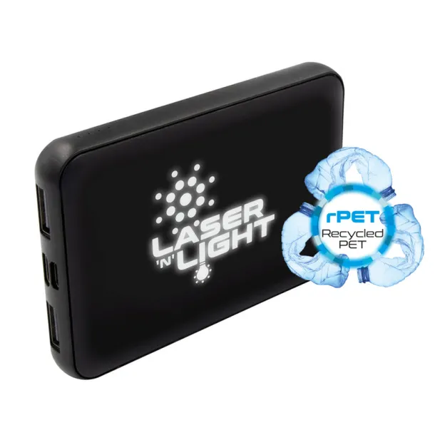  RPET prijenosna baterija 5000 mAh black