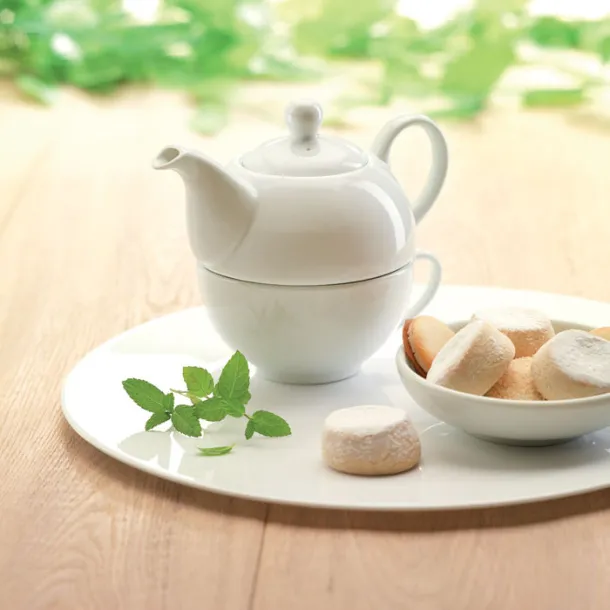 TEA TIME Teapot and cup set White