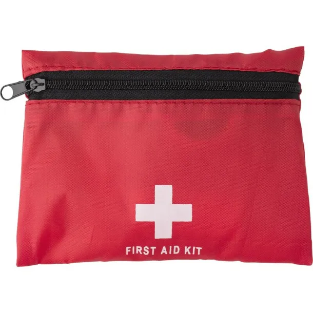  First aid kit in pouch, 8 pcs red