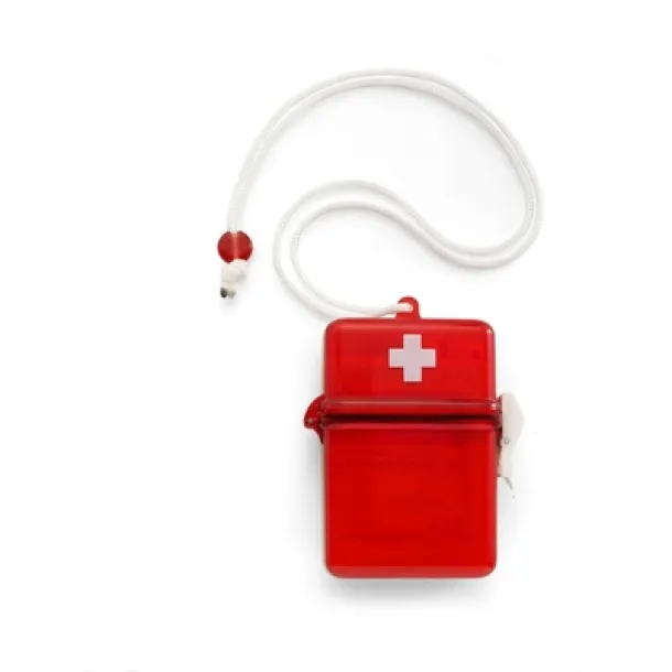  First aid kit in waterproof case, 14 pcs red