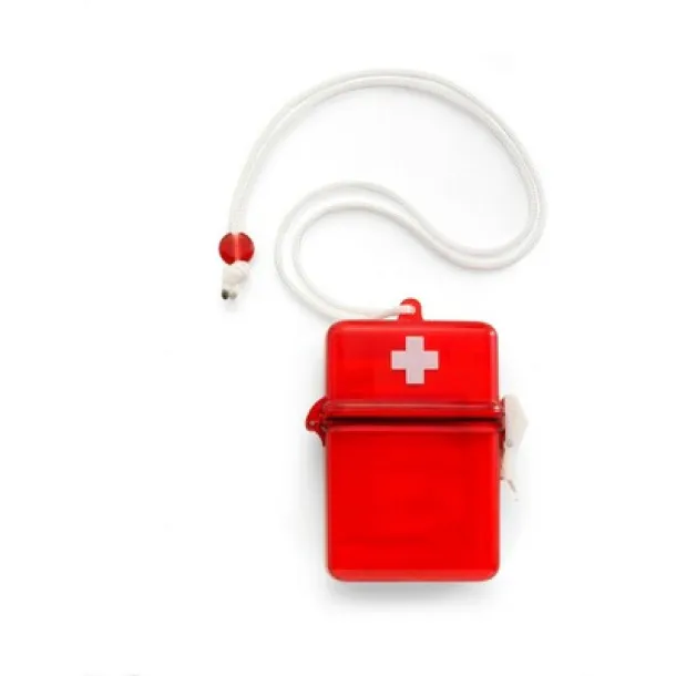  First aid kit in waterproof case, 14 pcs red