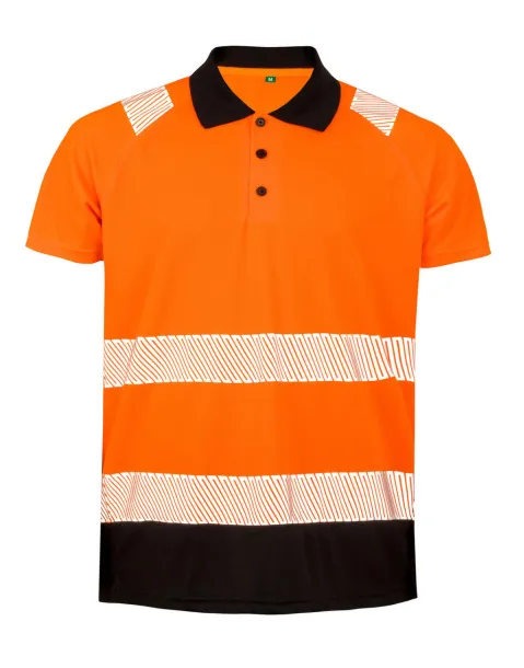  Recycled Safety Polo Shirt - Result Genuine Recycled Fluorescent Orange