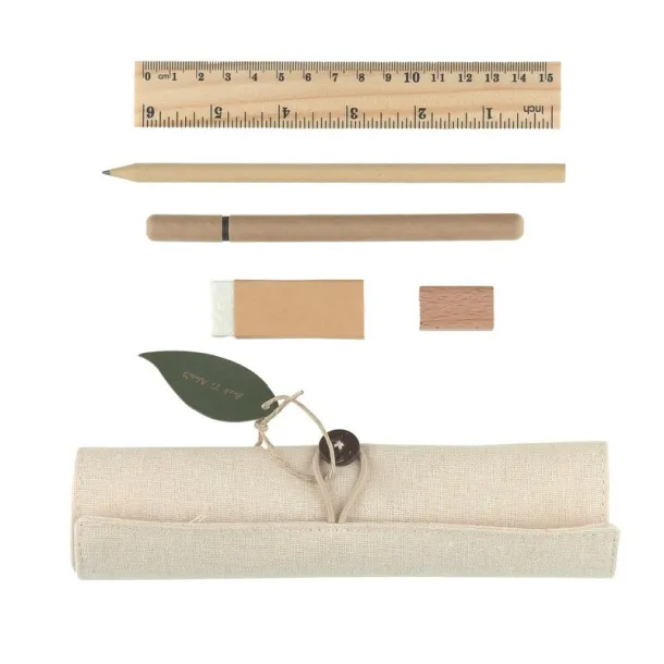  School set, pencil case beige