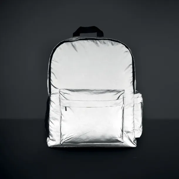 BRIGHT BACKPACK Visoko reflektirajući ruksak 190T Mat srebrna