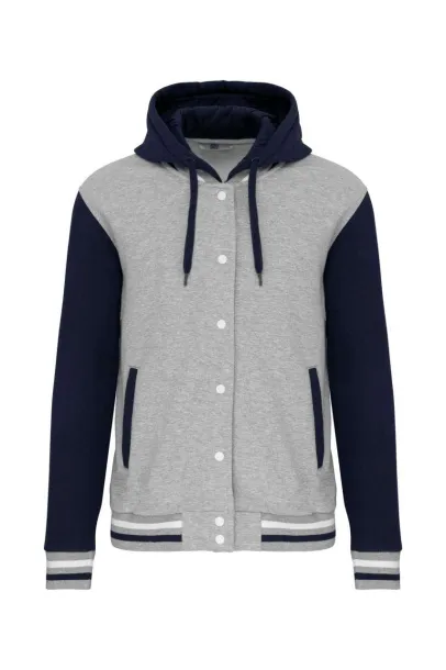  Unisex hoodie jakna - 320 g/m² - Kariban Oxford Grey Mornarsko plava