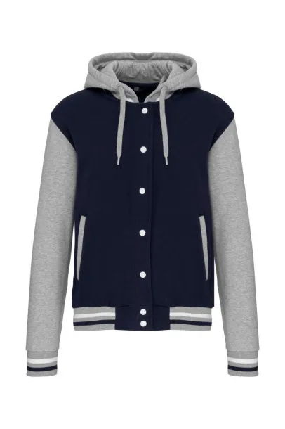  Unisex hoodie jakna - 320 g/m² - Kariban Mornarsko plava Oxford Grey