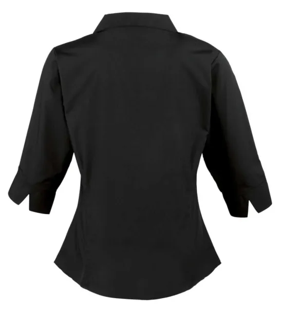  WOMEN'S POPLIN 3/4 SLEEVE BLOUSE - Premier Black