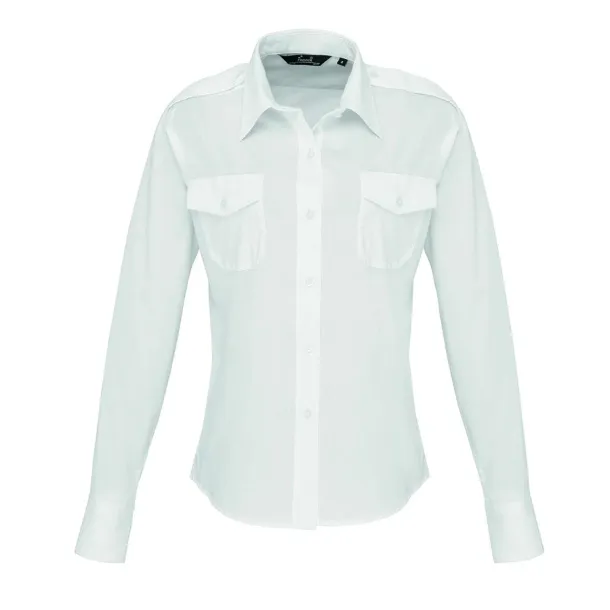  WOMEN'S LONG SLEEVE PILOT SHIRT - Premier White