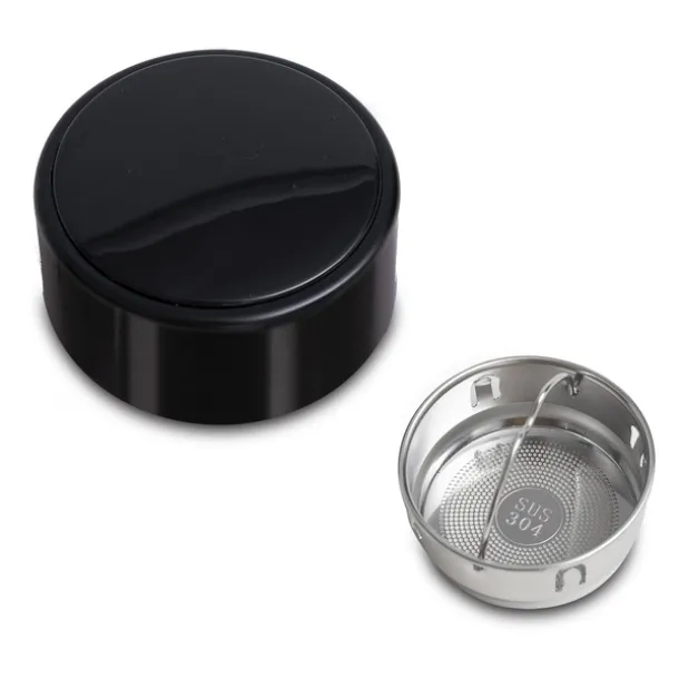 ANCONA vacuum flask with thermometer Black