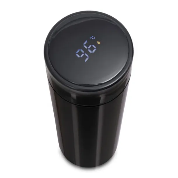 ANCONA vacuum flask with thermometer Black