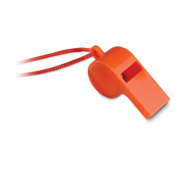 REFEREE Whistle with security necklace Orange
