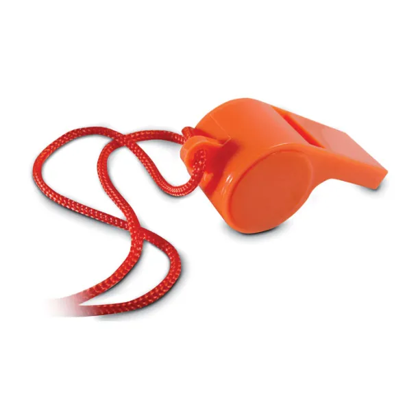 REFEREE Whistle with security necklace Orange