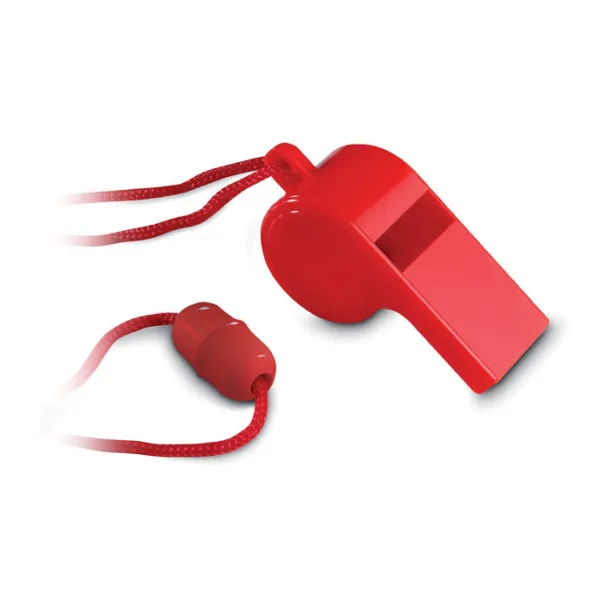 REFEREE Whistle with security necklace Red