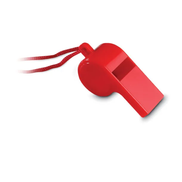 REFEREE Whistle with security necklace Red