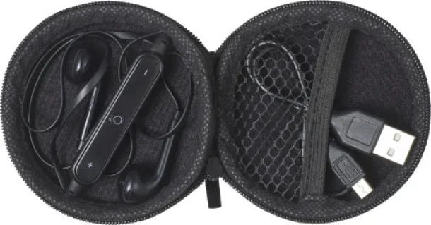 Aria ABS pouch with earphones Aria black