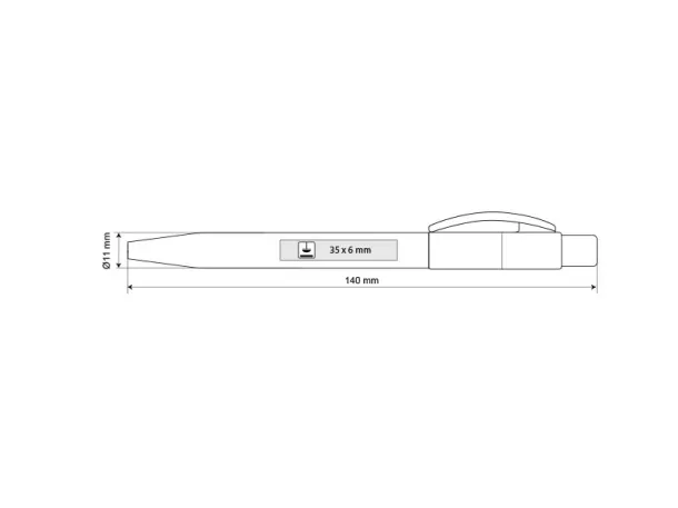 PIXEL C Maxema plastic ball pen - MAXEMA White